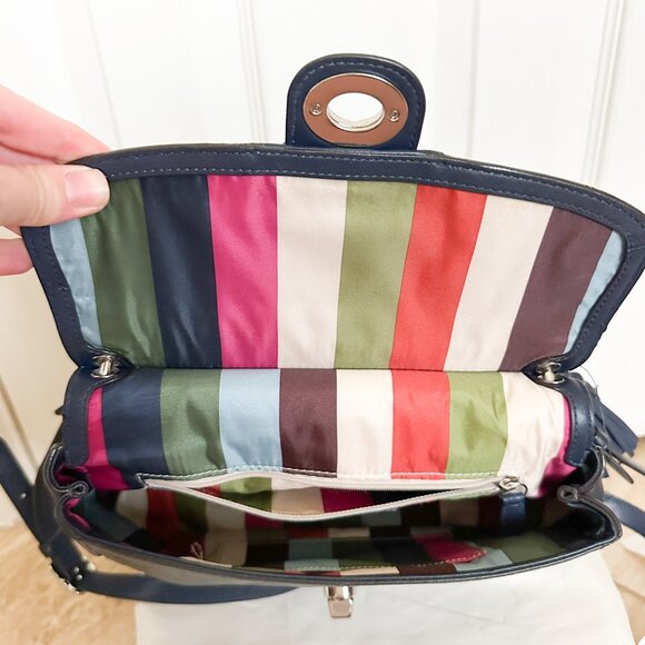 Coach Willis Legacy 19132 Navy Leather Bag Top Handle Crossbody Ltd Edition - Picture 10 of 13